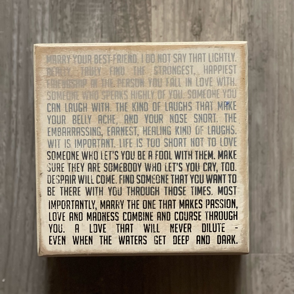 Marriage roughly 6”x6” table top decor marry your bestfriend